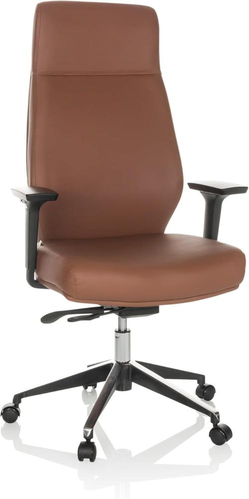 hjh OFFICE Profi Chefsessel VITORO ECO Kunstleder Drehstuhl mit hoher Rückenlehne ergonomisch, Braun, 729454 Bild 1