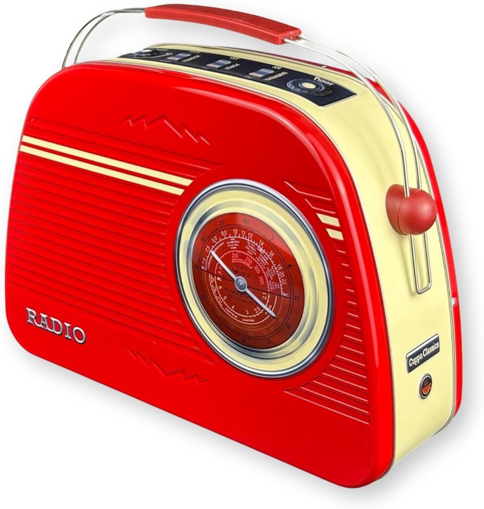 MediMuc Keksdose Rundes Radio rot oder beige, Rundes Radio rot Bild 1