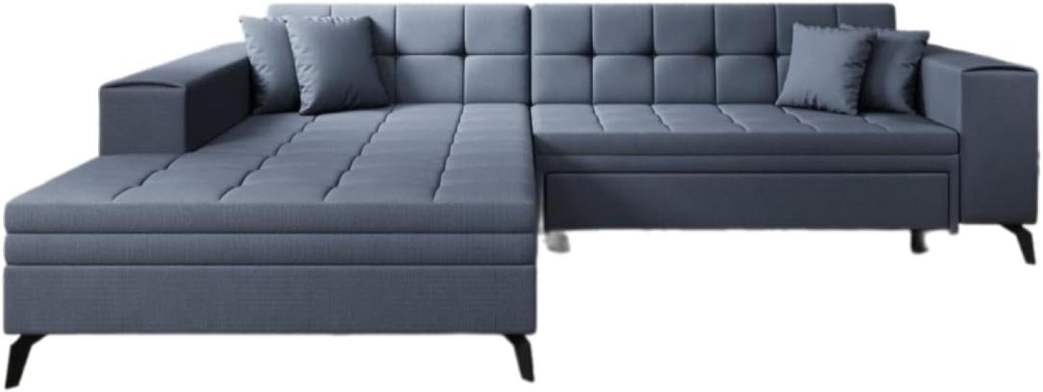 Designer Sofa Frida mit Schlaffunktion Stoff Blau Links Bild 1