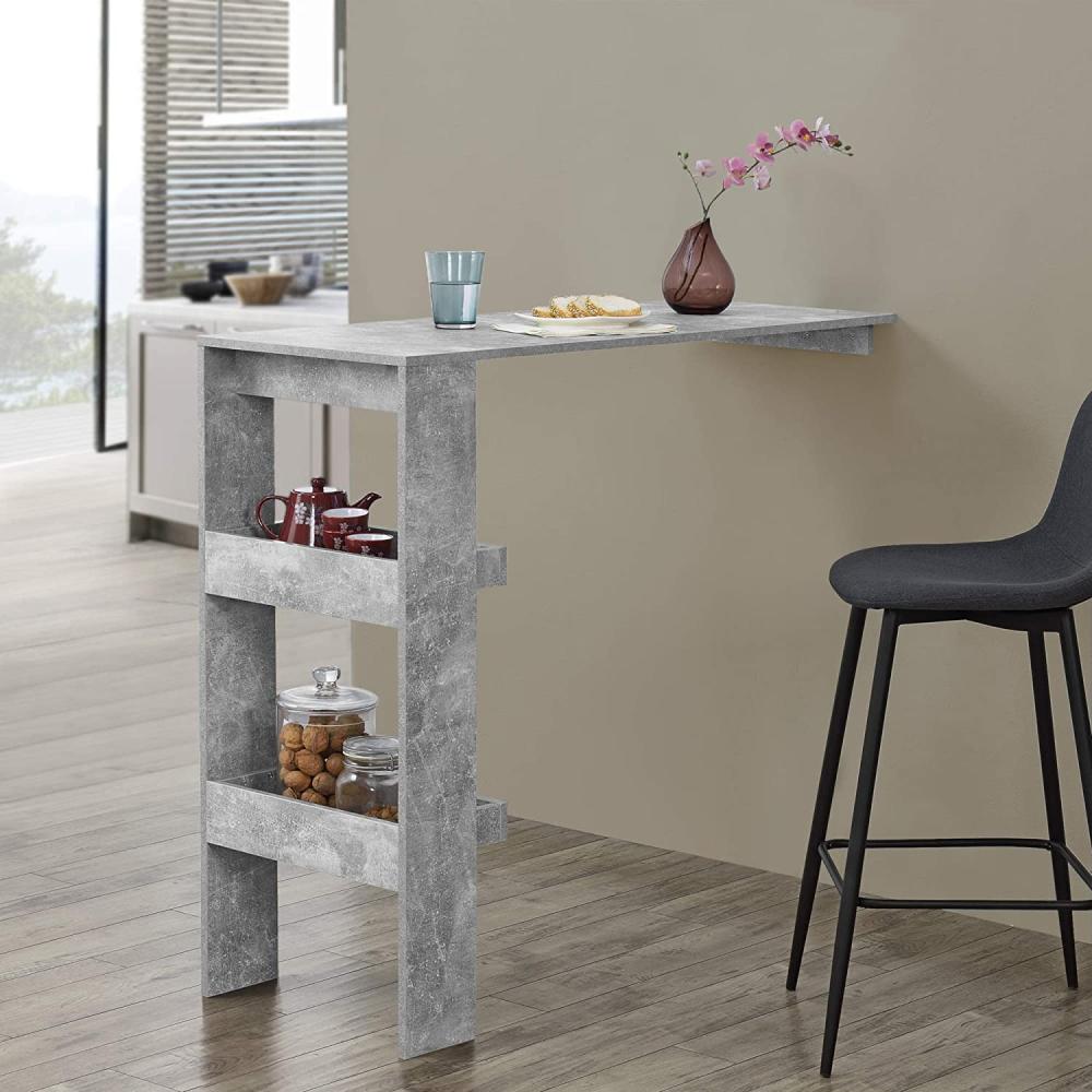 Bartisch Bromölla 120 x 45 x 106 cm Betonoptik en. casa Bild 1