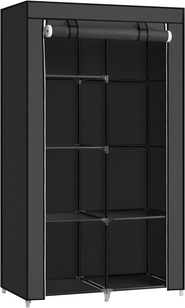 XL Stoffschrank Faltschrank 7 Montagearten Kleiderschrank mit 2 Kleiderstange 88 x 45 x 170cm Schwarz RYG84H Bild 1