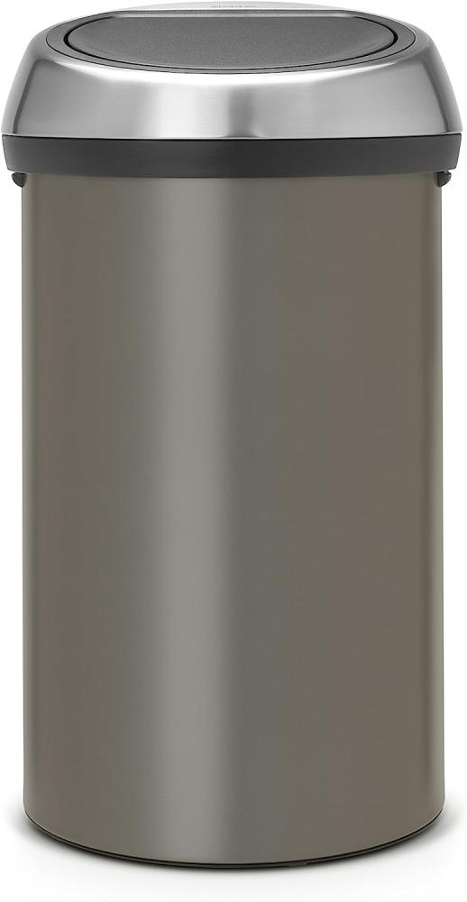 Brabantia Touch Bin, Mülleimer, Abfalleimer, Papierkorb, Deckel, Platinum, 60 L, 402463 Bild 1