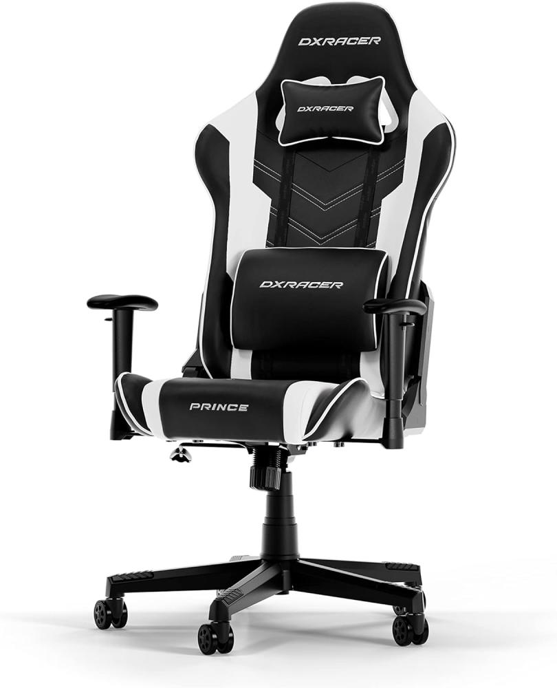 DXRacer (das Orginal) Prince P132 Gaming Stuhl, Kunstleder, Schwarz-weiß, 185 cm Bild 1