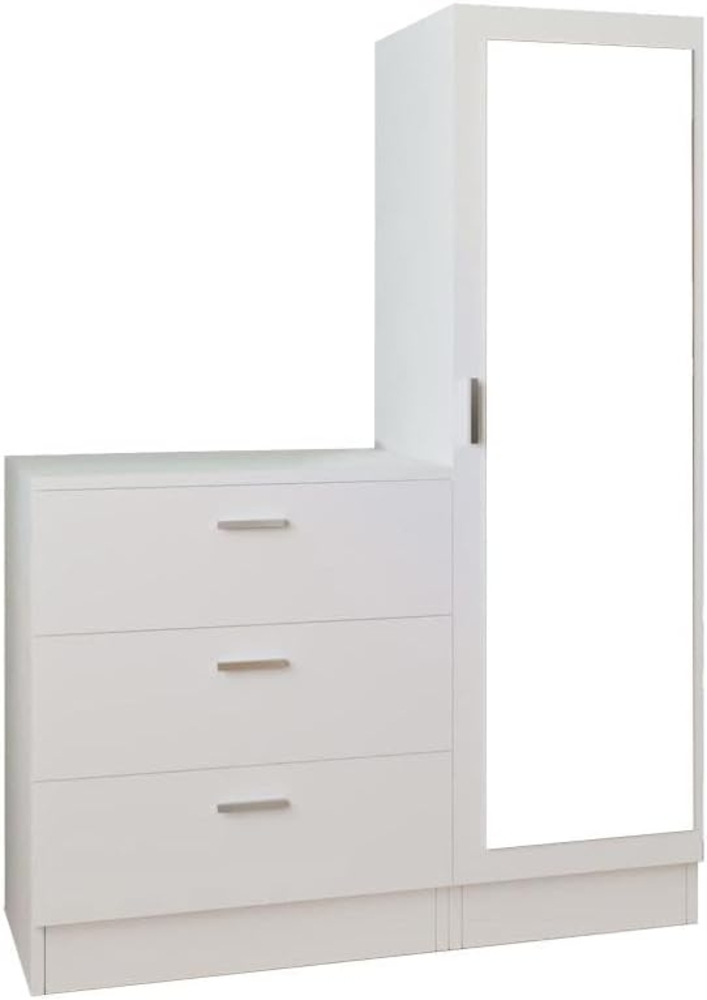 Vente-unique - Kommode mit 3 Schubladen - Spiegelschrank - Weiß - VITORIO Bild 1