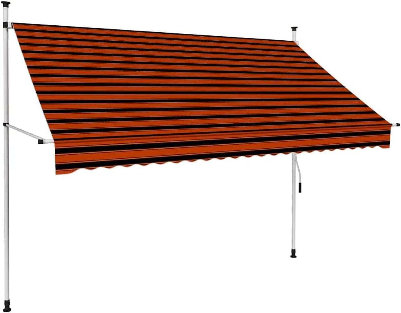 vidaXL Einziehbare Markise Handbetrieben 250 cm Orange und Braun 145837 Bild 1