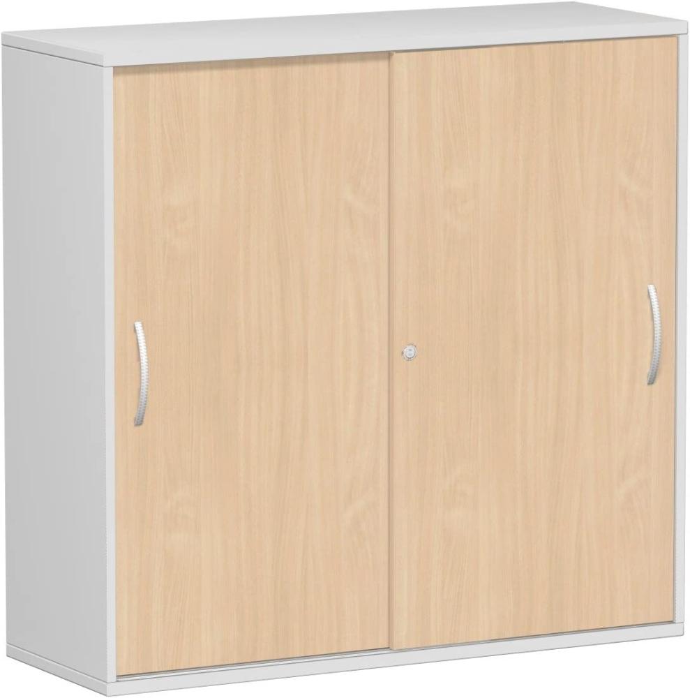 Schiebetürenschrank Oberboden 25 mm, 120x42x118cm, Buche Lichtgrau Bild 1