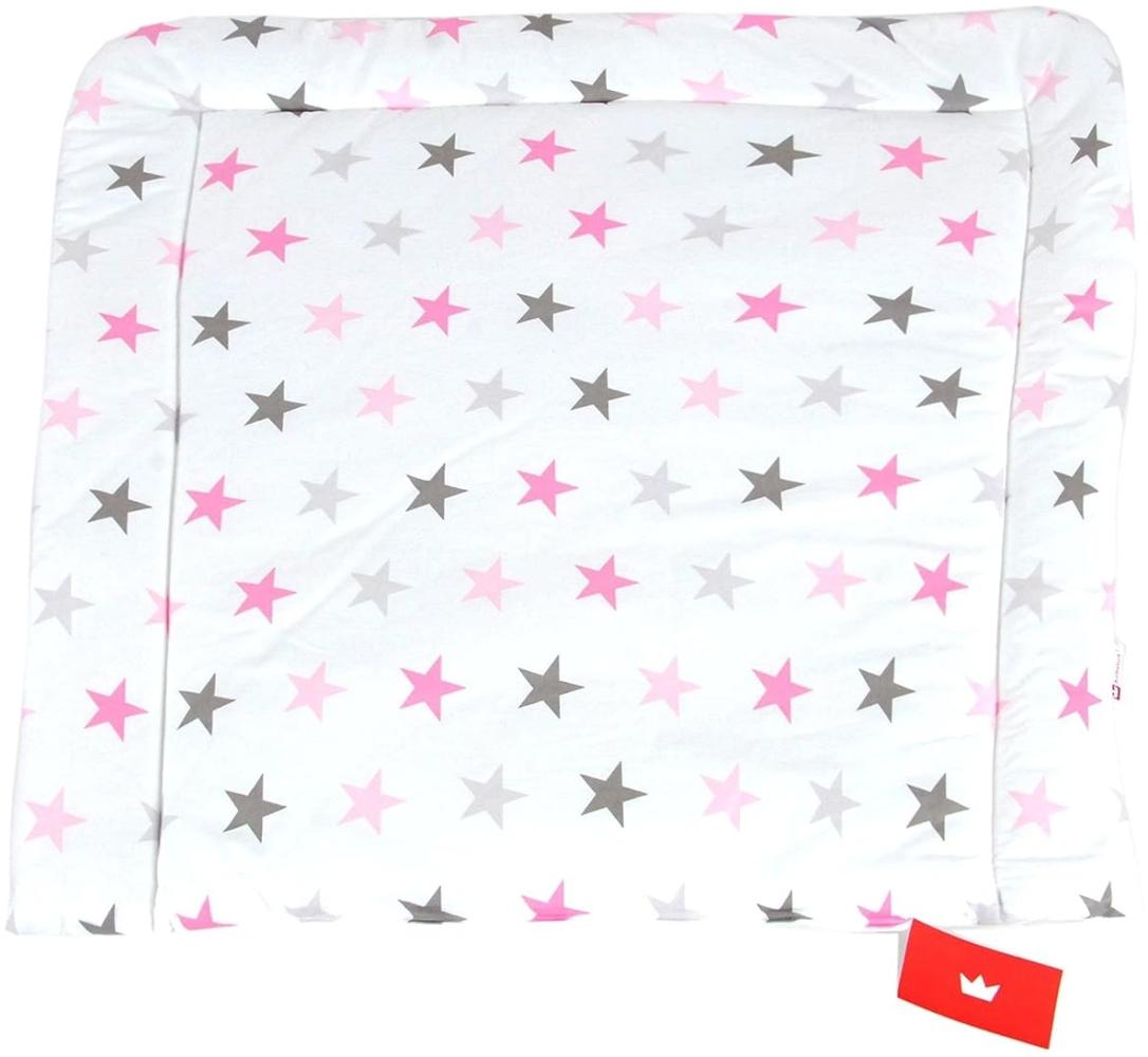 BABYLUX Wickelauflage Baby Wickeltisch Wickelunterlage 80x70 cm 93 - Sterne Rosa Bild 1