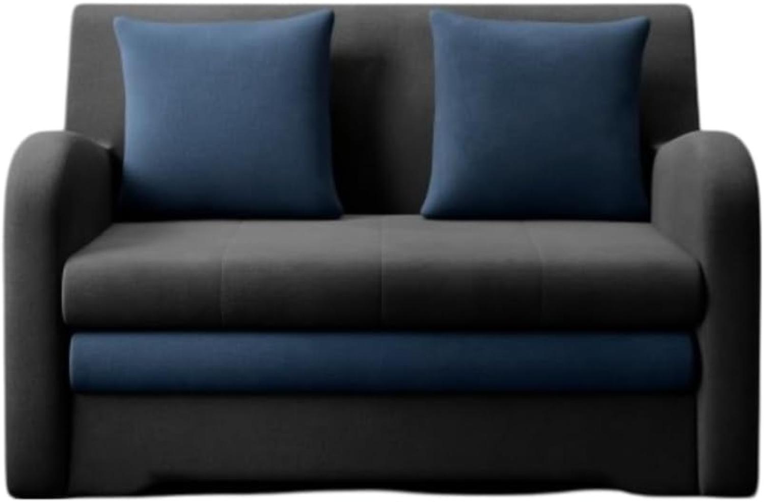 Designer Sofa Arian mit Schlaffunktion und Stauraum Schwarz/Blau Bild 1