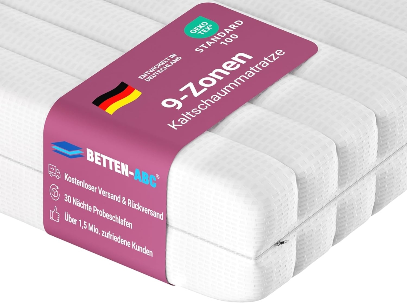 Betten-ABC KSP-1000 – 9-Zonen-Kaltschaummatratze – Das Original, 16 cm Höhe, Größe: 120x200, Härtegrad: H2 Bild 1