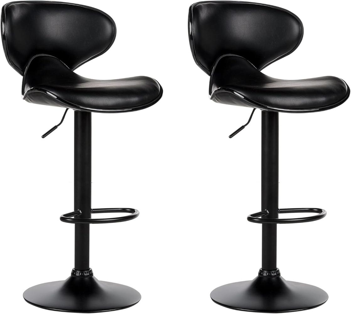 Set mit 2 Barstühlen CONWAY Kunstleder drehbar Schwarz Bild 1