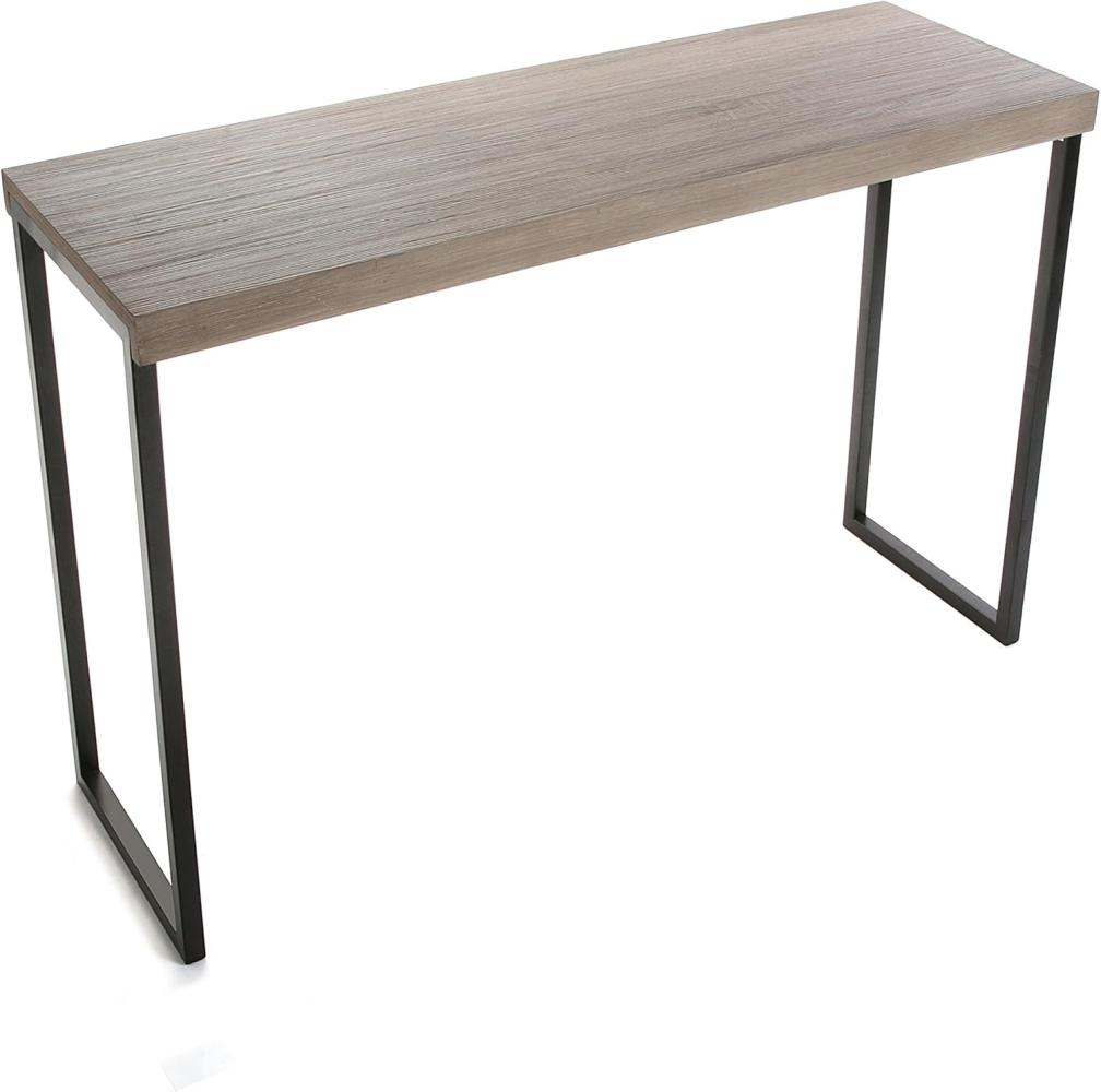 Versa Brandon Schmales Möbelstück für den Eingangsbereich oder Flur, Moderner Konsolentisch, Maßnahmen (H x L x B) 80 x 40 x 120 cm, Holz und Metall, Farbe: Braun Bild 1