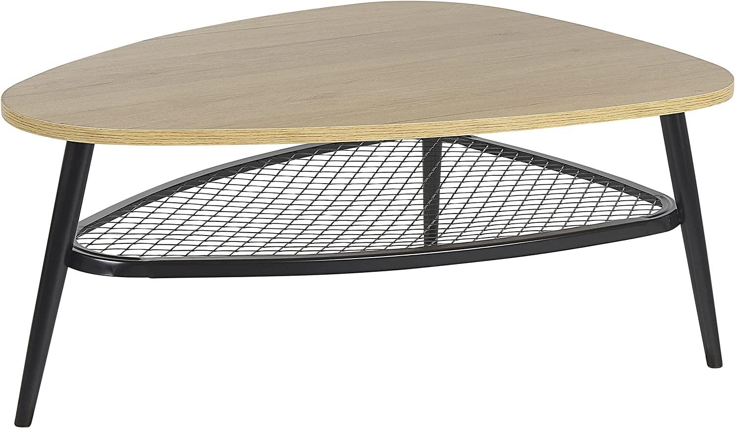 Couchtisch heller Holzfarbton schwarz dreieckig 90 x 90 x 68 cm DORENA Bild 1