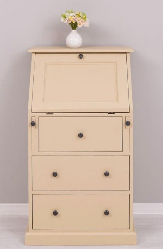 Casa Padrino Landhausstil Sekretär Kommode Beige 65 x 45 x H. 110 cm - Massivholz Schrank mit 5 Schubladen - Massivholz Möbel - Landhausstil Möbel Bild 1