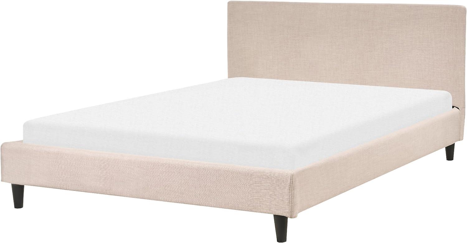 Bett mit Lattenrost FITOU 140 x 200 cm Stoff Beige Bild 1