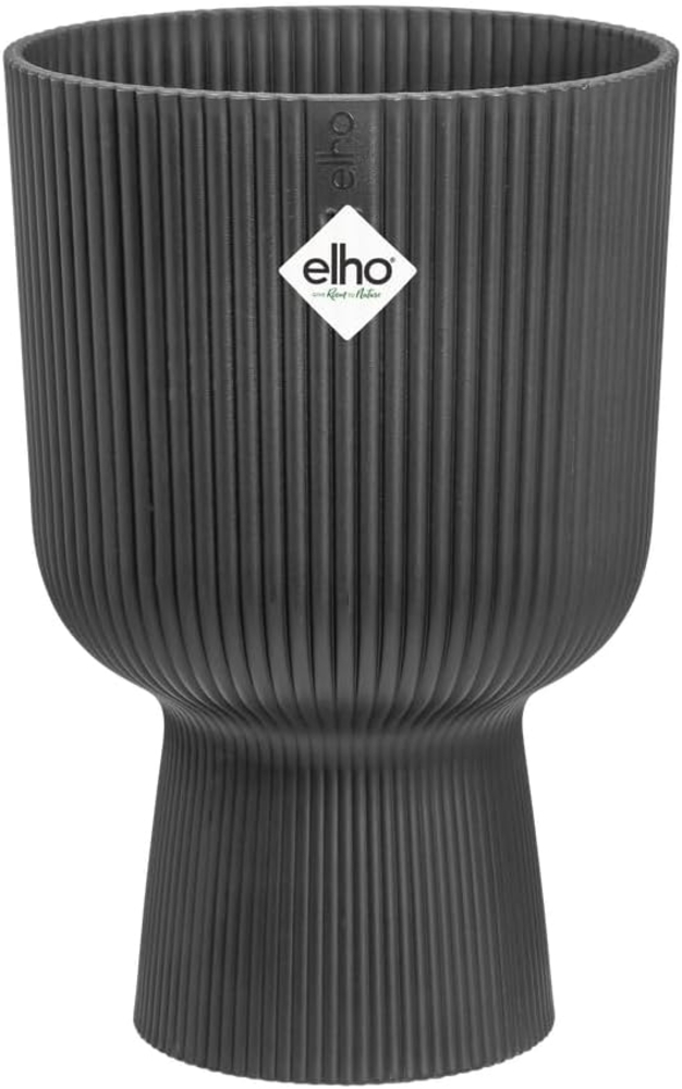 elho Vibes Fold Coupe 14 Pflanzentopf - Blumentopf für Innen - 100% recyceltem Plastik - Ø 13.9 x H 21.0 cm - Schwarz/Anthrazit Bild 1