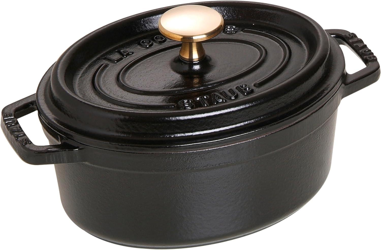 Staub La Cocotte Cocotte 17 cm, oval, Schwarz, Gusseisen Bild 1