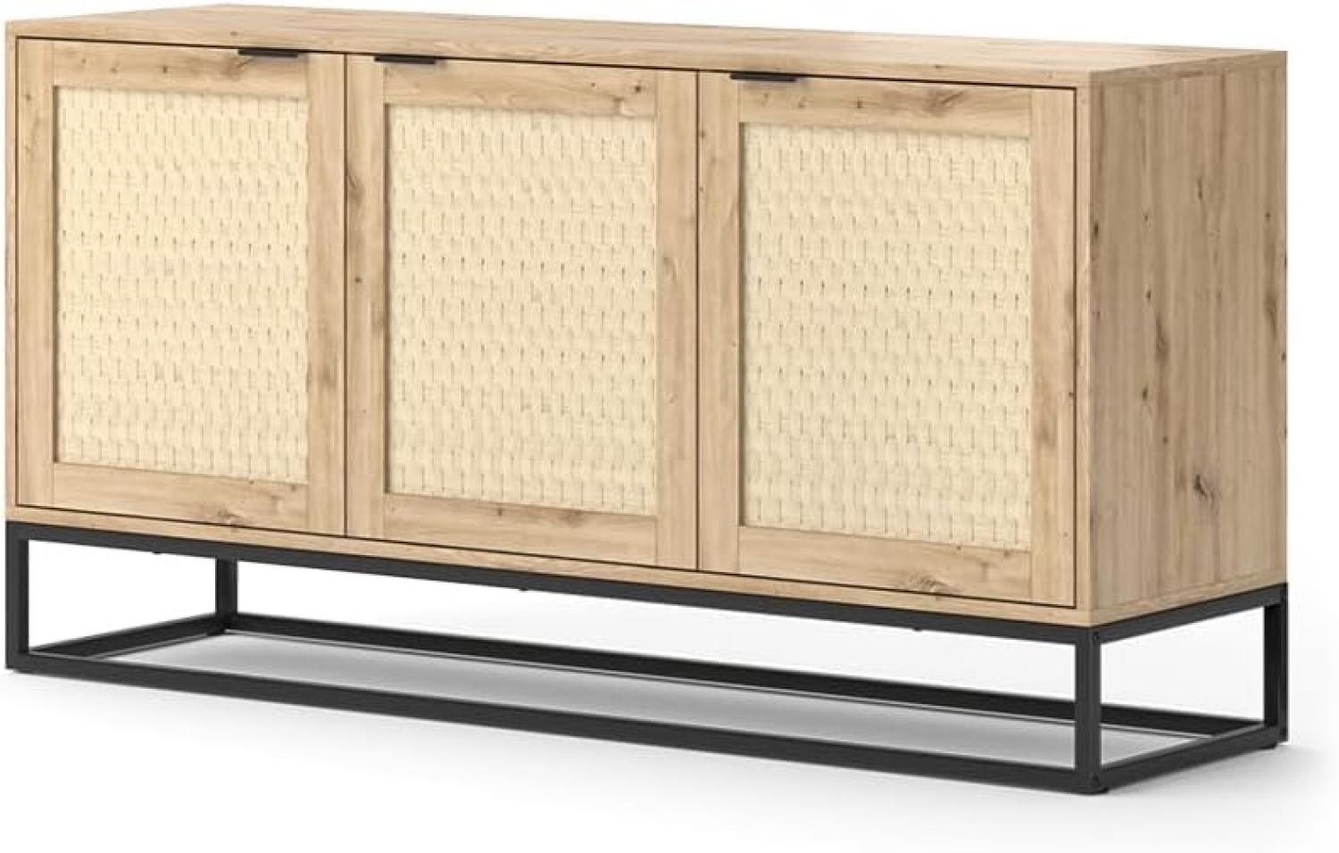 Vicco Sideboard Natal Eiche 140 x 72 cm 3 Türen Bild 1