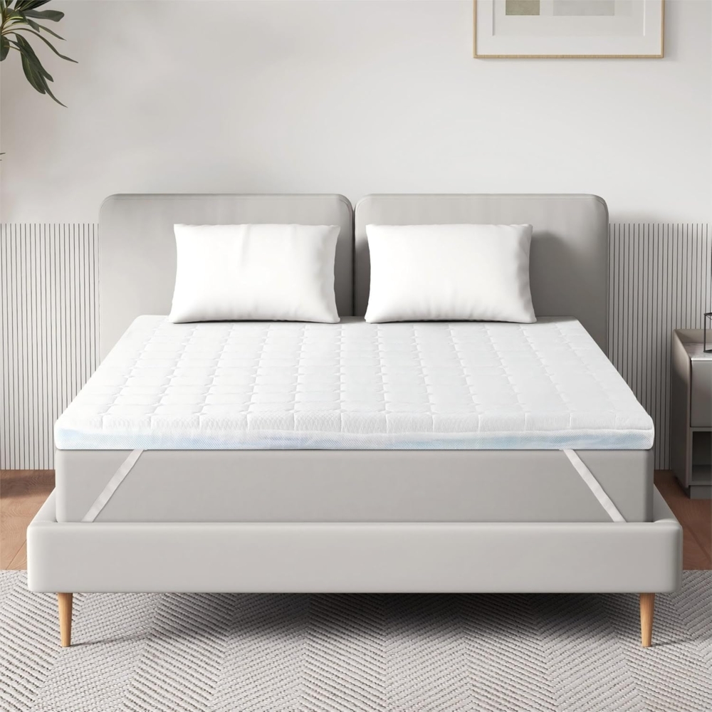EGO HOME Matratzen Topper 160x190, 7cm Höhe Matratzentopper Härtegrade H2 mit 7 Zonen Schneiden Kaltschaumkern, Öko-TEX Zertifiziert, Matratzenauflage 160x190 cm für Boxspringbett Schlafsofa Bild 1