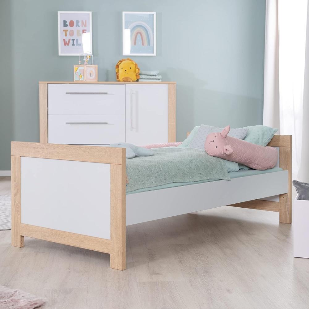 roba Kinderzimmerset 'Matilda' 2-teilig - Bett 70 x 140 - Wickelkommode - Lichtgrau / Artisan Eiche Bild 1