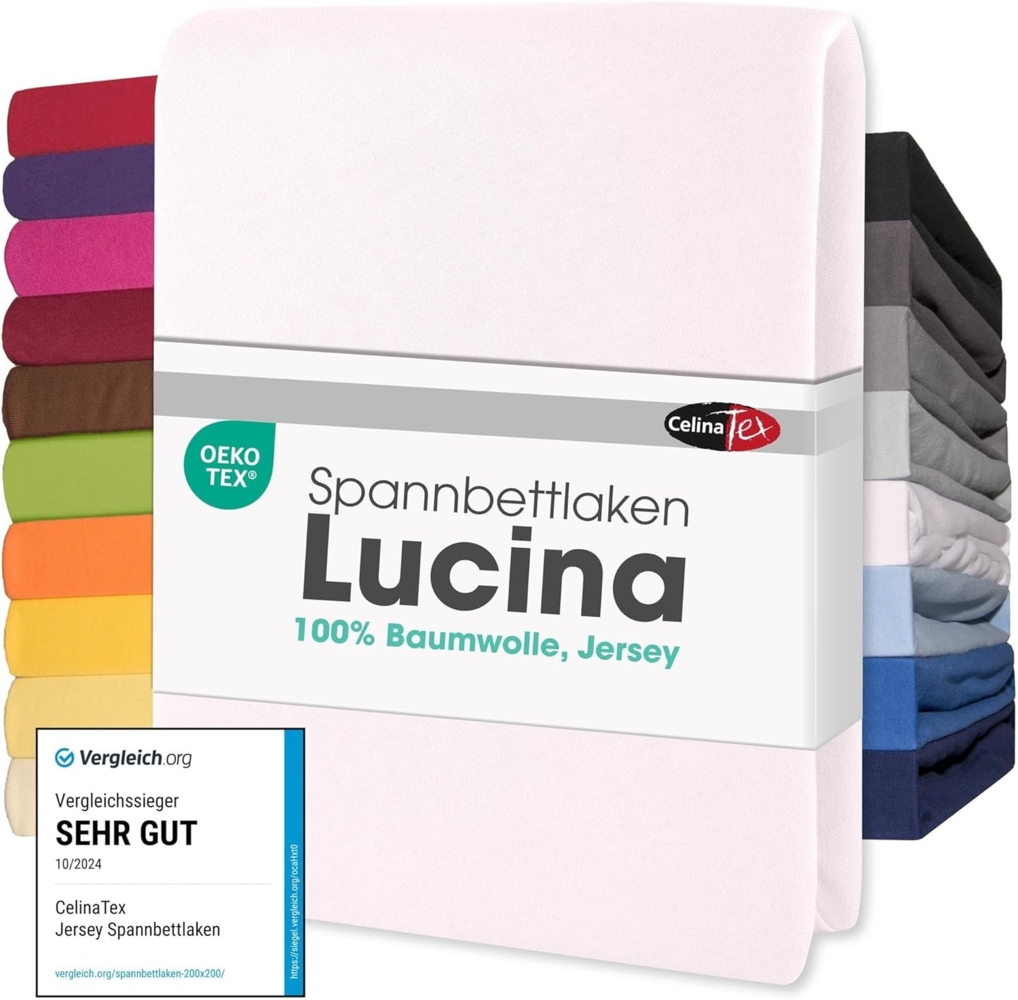 CelinaTex Jersey Spannbettlaken Lucina für Kids Dreierpack 60x120-70x140 cm Schnee weiß 100% Baumwolle gekämmt superweich Oeko-TEX Bild 1