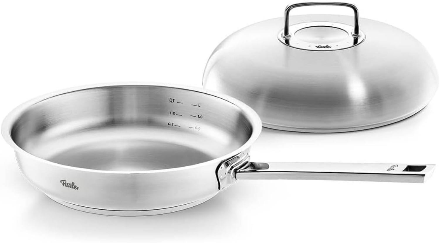 Fissler Bratpfanne Original-Profi Collection® Pfanne 28cm mit Hochraumdeckel, Edelstahl 18/10 (1-tlg), Kaltmetallgriffe,Mess-Skala (L),cookstar Allherdboden, Made in Germany Bild 1