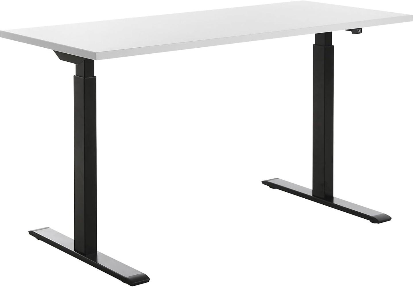 TOPSTAR E-Table Höhenverstellbarer Schreibtisch, Holz, schwarz/Weiss, 140x60 Bild 1