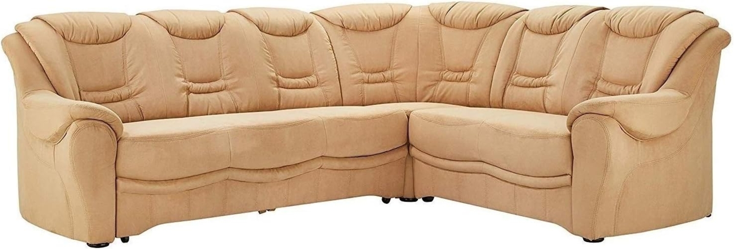 Cavadore Ecksofa Bansa mit Bettfunktion / Polsterecke mit Ottomanen, Mikrofaser braun, 265 x 94 x 215 cm Bild 1