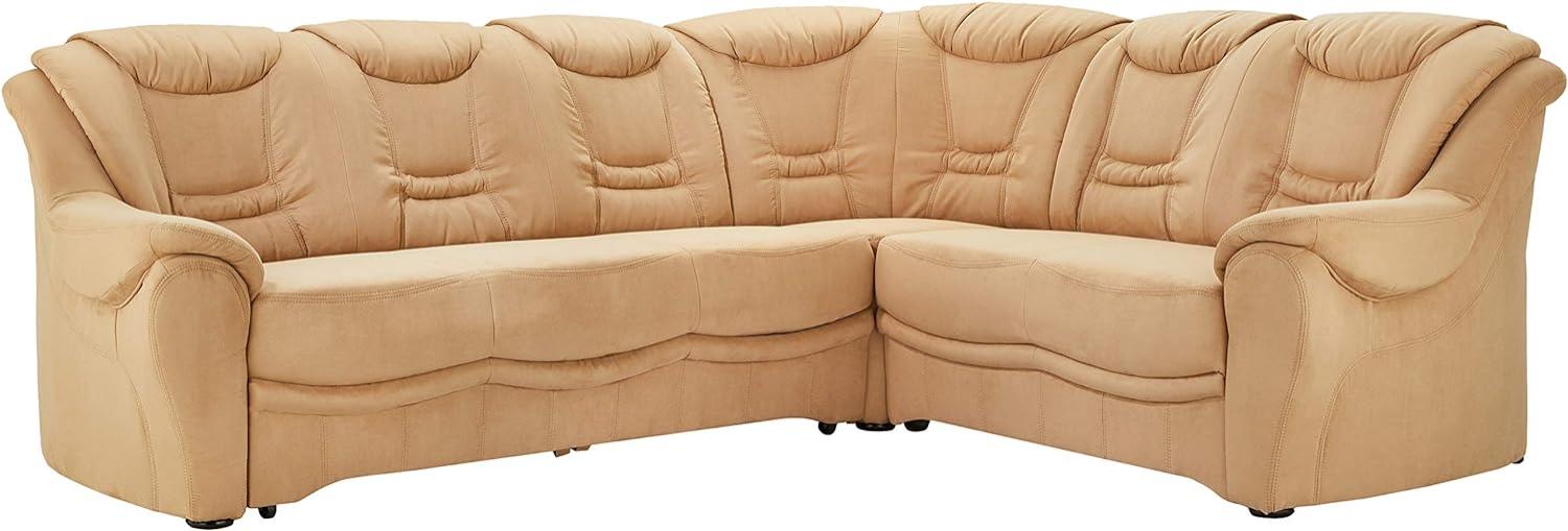 Cavadore Ecksofa Bansa mit Bettfunktion / Polsterecke mit Ottomanen, Mikrofaser braun, 265 x 94 x 215 cm Bild 1