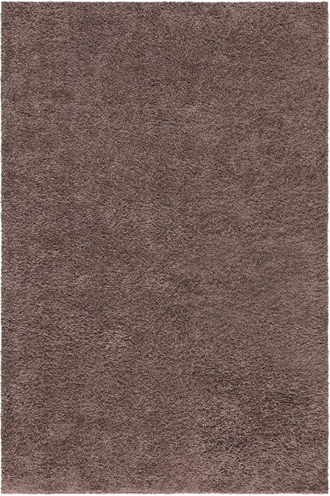 carpet city Shaggy Hochflor Teppich - 200x200 cm Quadratisch - Braun - Langflor Wohnzimmerteppich - Einfarbig Uni Modern - Flauschig-Weiche Teppiche Schlafzimmer Deko Bild 1