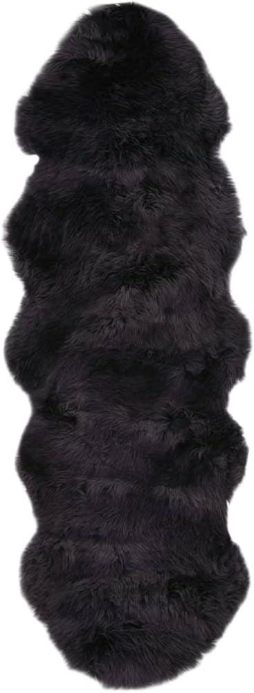 vidaXL Teppich Schafspelz 60x180 cm Dunkelgrau 283883 Bild 1