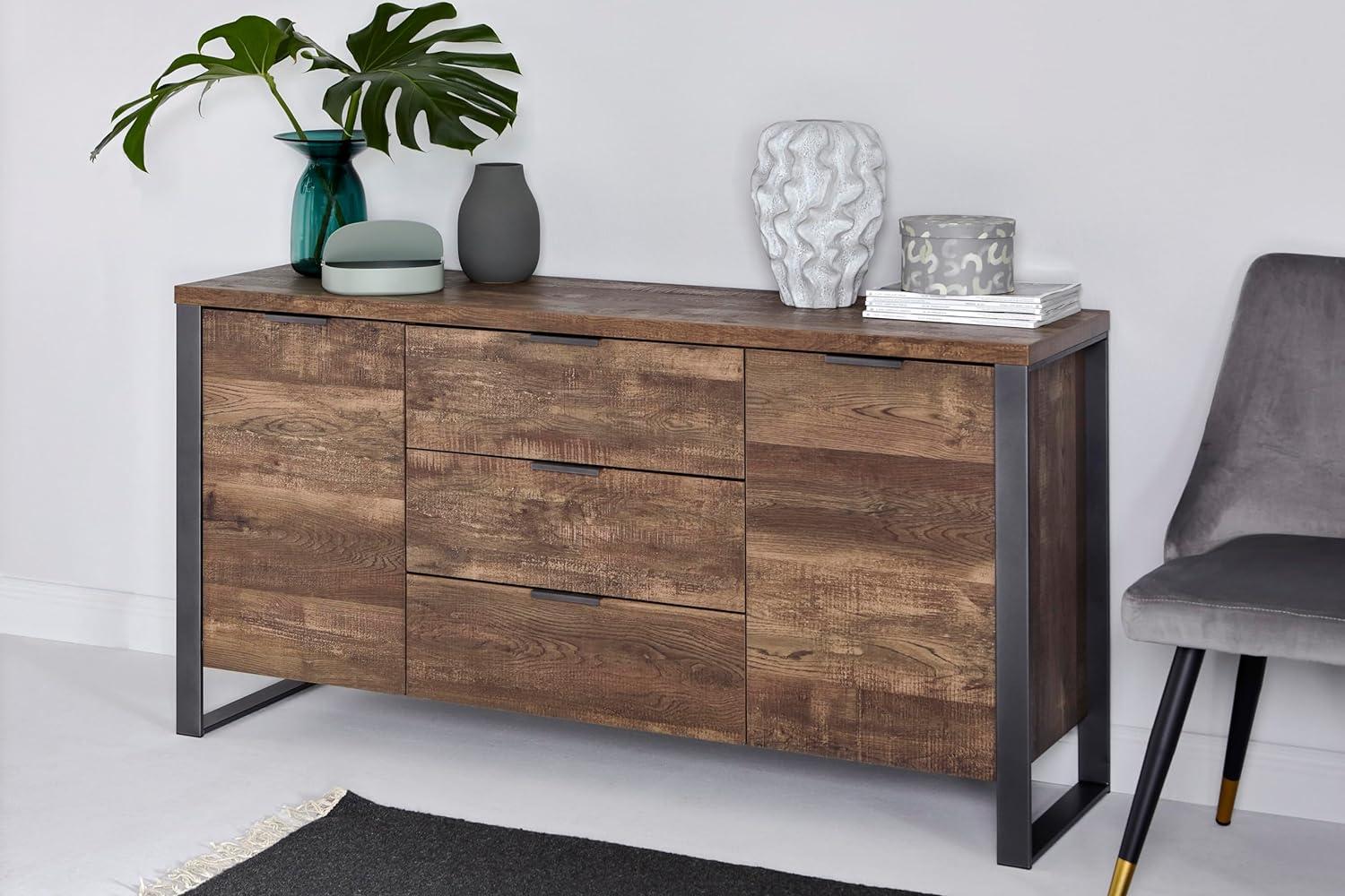 Jahnke Sideboard, Engineered Wood, Vintage Eiche, One Size Bild 1