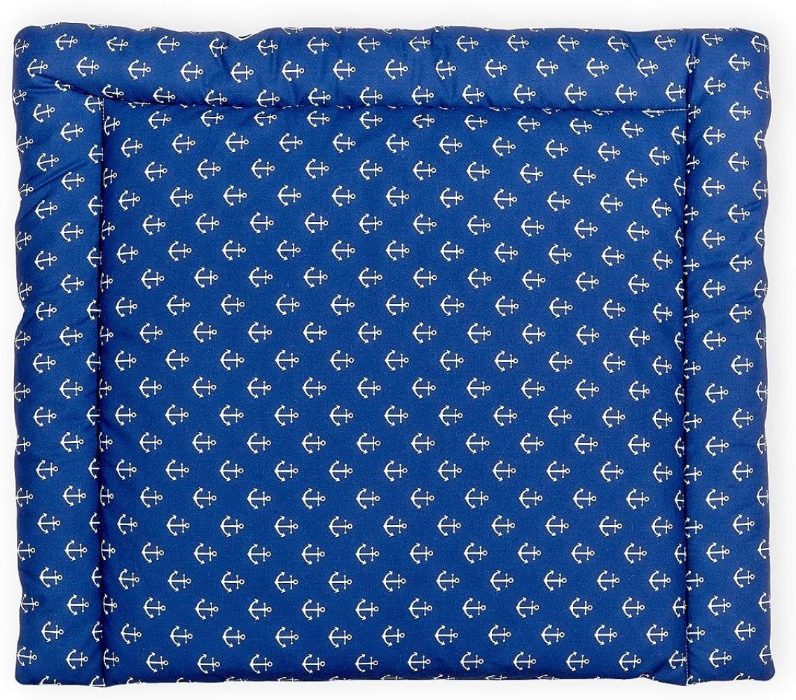 KraftKids UAA112-78 Wickelauflage in weiße Anker auf Dunkelblau, Wickelunterlage 78x78 cm (BxT), Wickelkissen, mehrfarbig, 840 g Bild 1