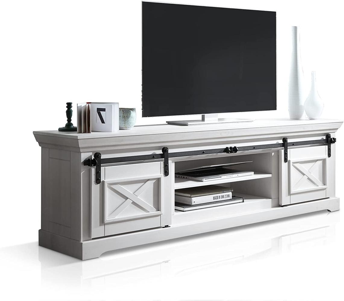 Möbel-Eins KANSAS TV-Board II, Material Massivholz, Kiefer weiß Bild 1