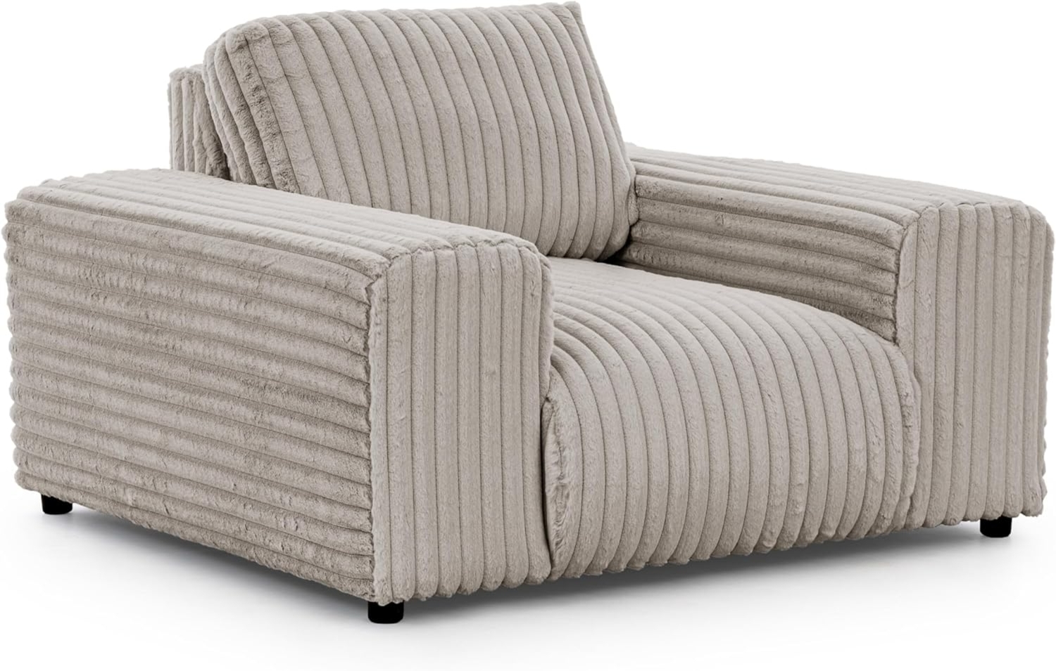 S-Style Möbel Sessel Mollis aus Plüschcord mit schöner Sitzkomfort, mit Wellenfederung Bild 1