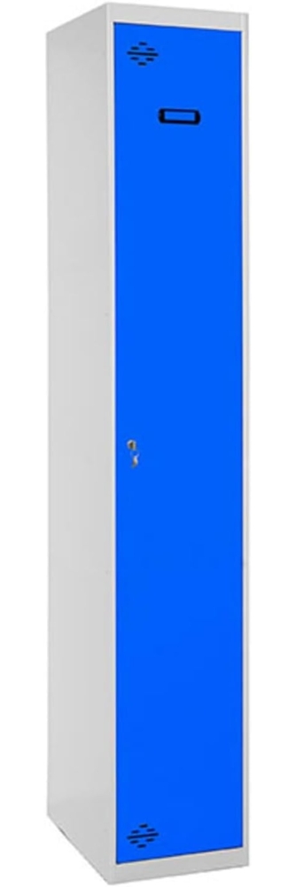 Simon Rack Simonlocker Metallschrank, 1 Tür, inkl. Schlüssel, professionell, 1800 x 400 x 500 mm, Grau/Blau Bild 1