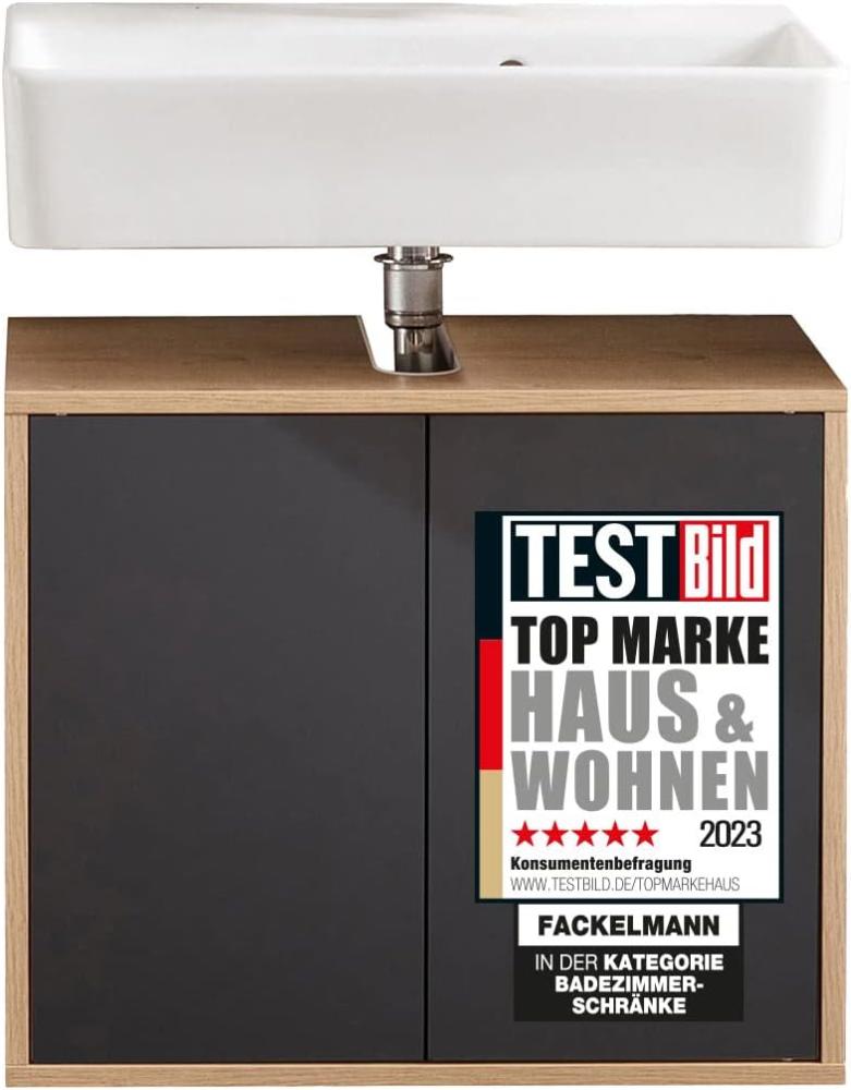 Fackelmann FINN Badmöbelset 2-teilig, 60 cm breit, Braun hell/Anthrazit Bild 1