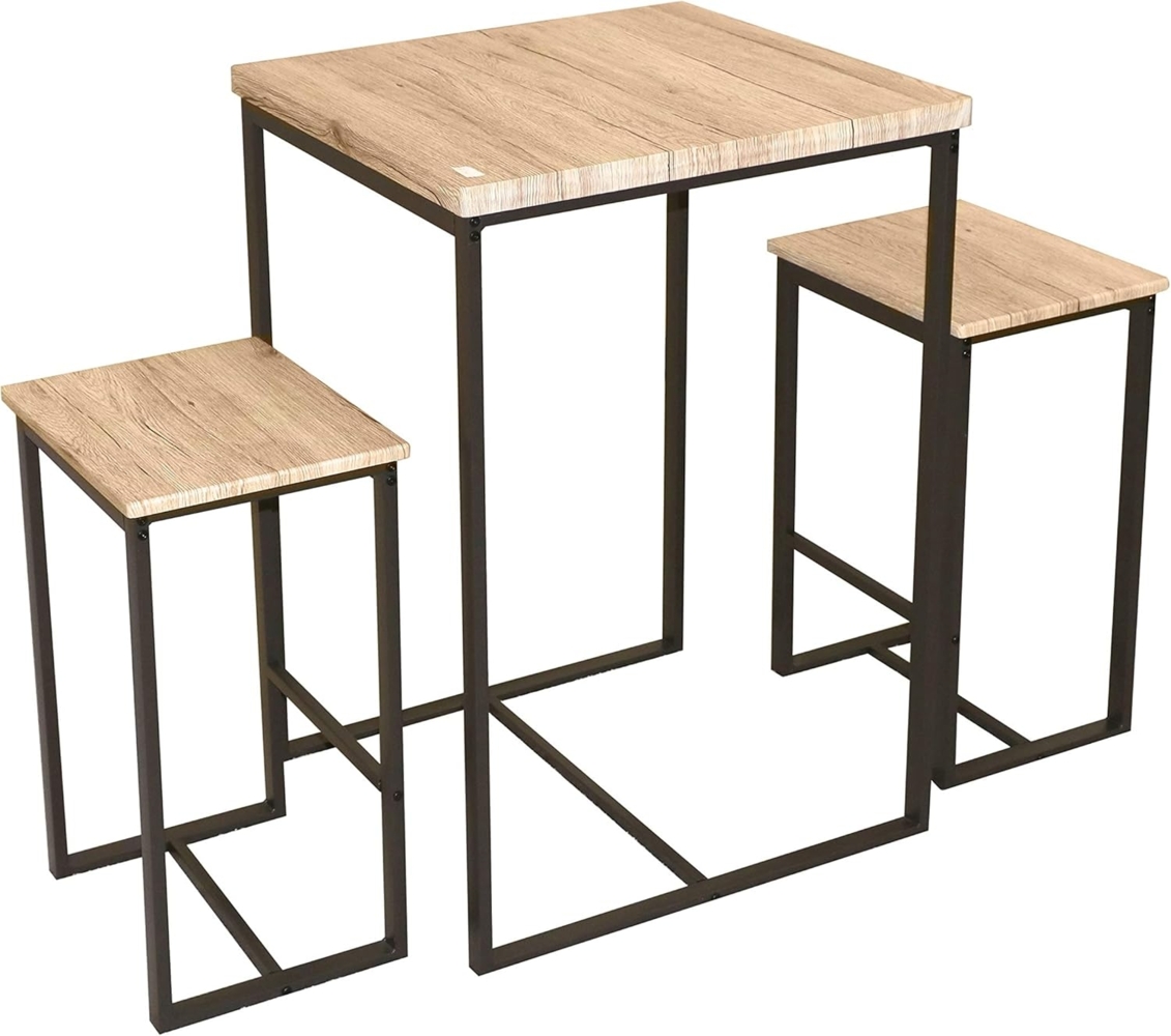 Urban Living Dock Stehtisch mit 2 Hockern, Tisch: 60 x 60 x 88 cm und Hocker: 40 x 30 x 60 cm Bild 1