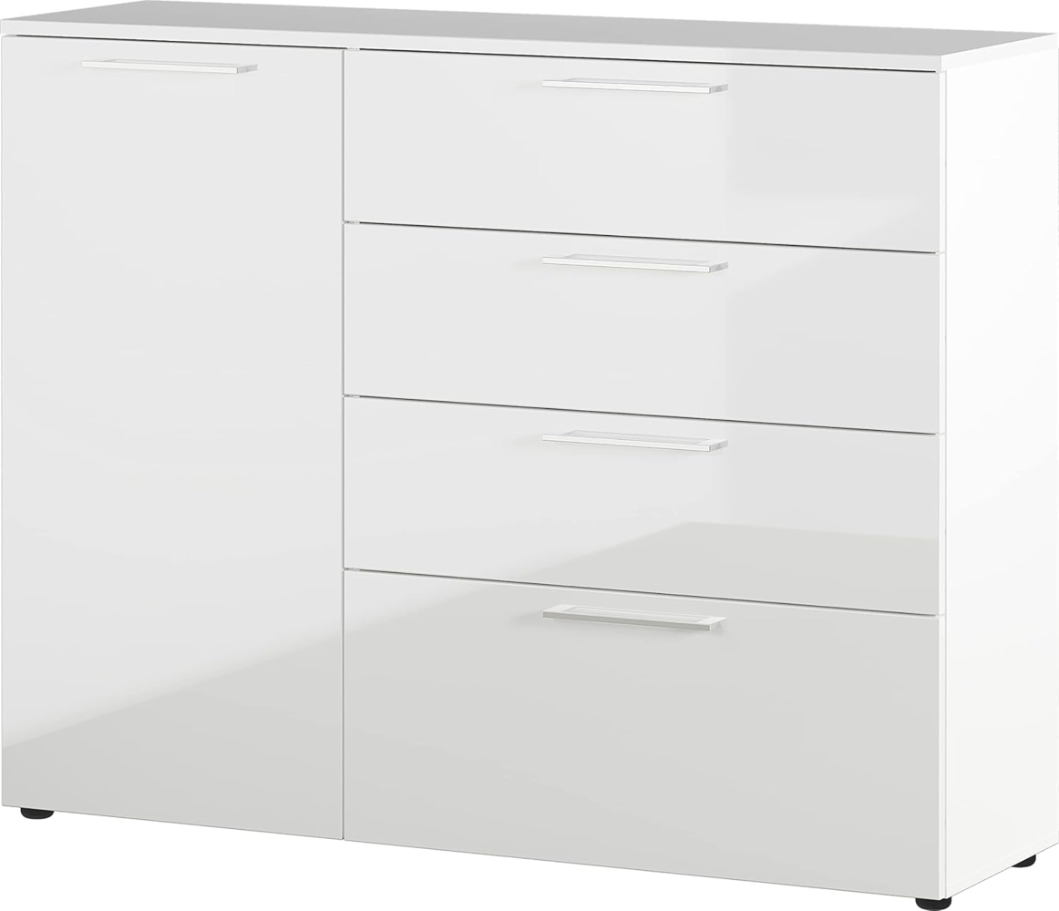 Kommode Summer / GW-Sunnyvale, Holzwerkstoff, Weiß, 135 x 107 x 40 cm Bild 1