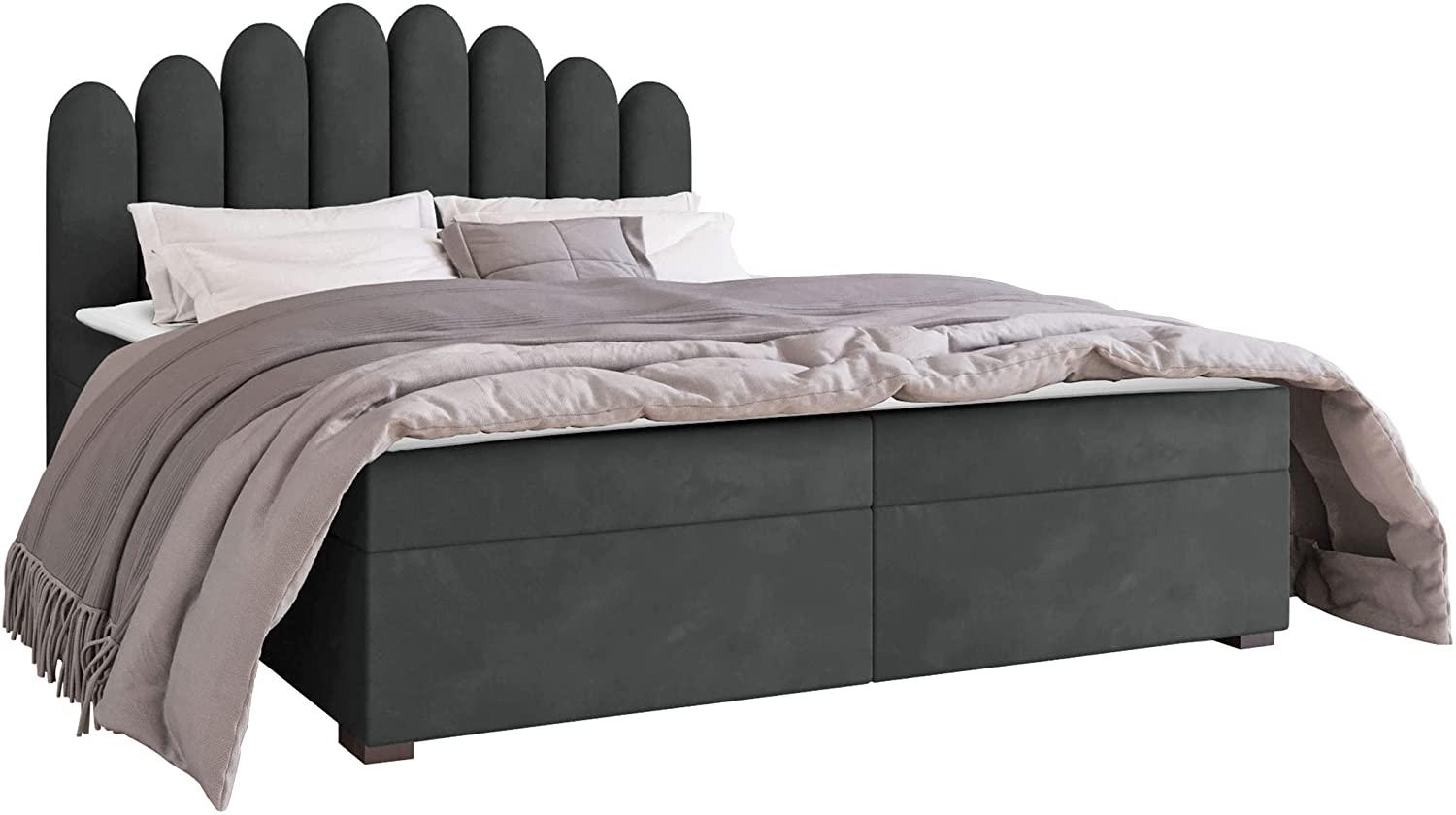 Mirjan24 	Boxspringbett Tosian, Grau, 140 x 200 cm Bild 1