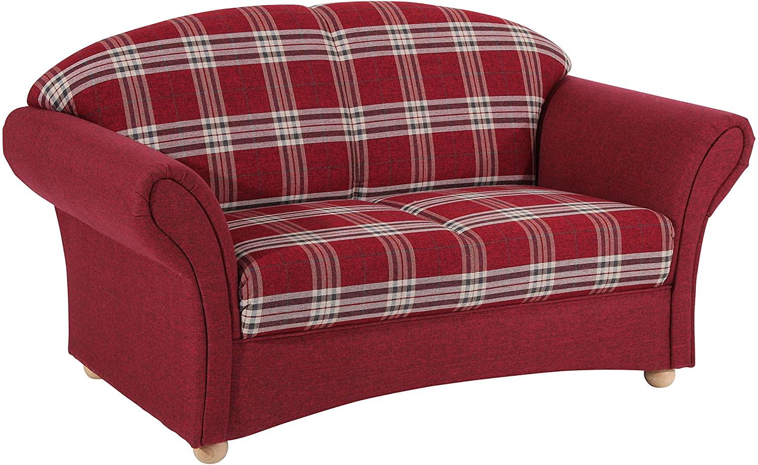 Corona Sofa 2-Sitzer Flachgewebe Rot Buche Natur Bild 1