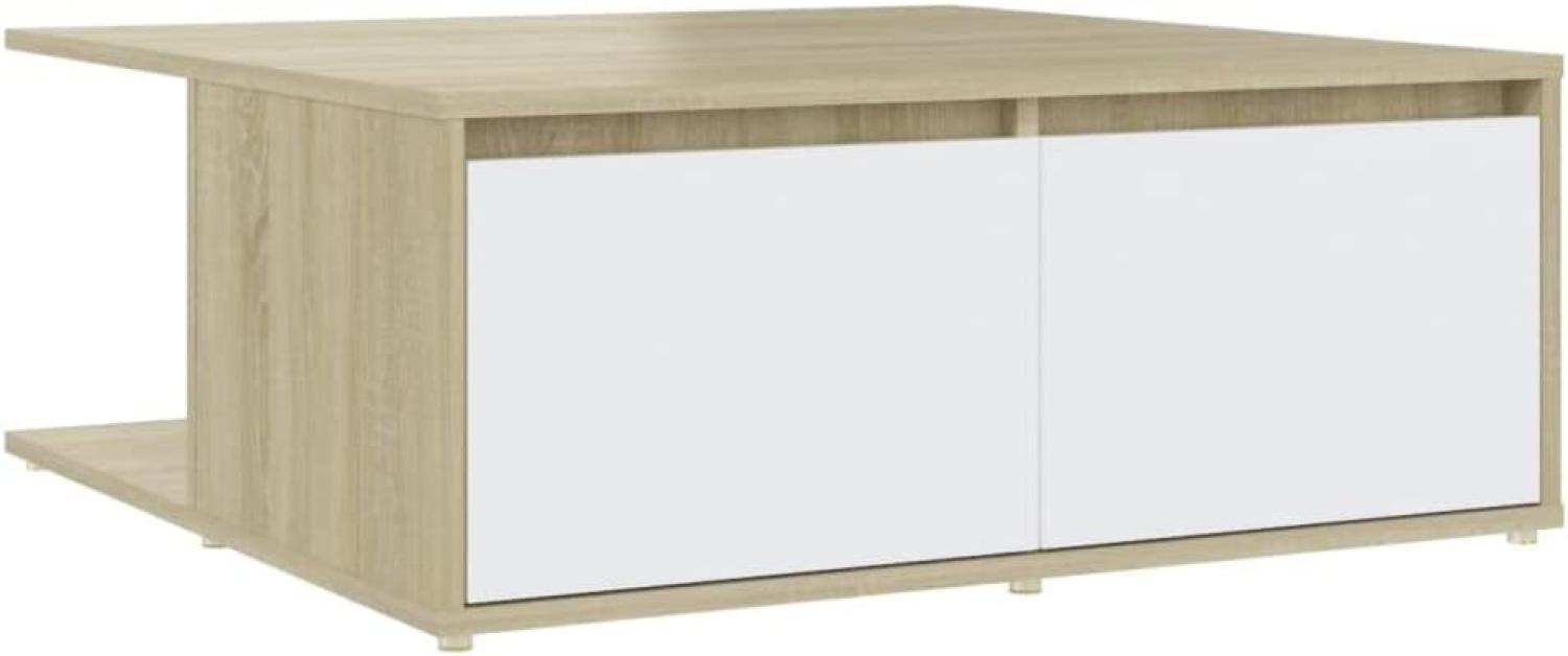 vidaXL Couchtisch Weiß und Sonoma-Eiche 80x80x31 cm Holzwerkstoff 806881 Bild 1