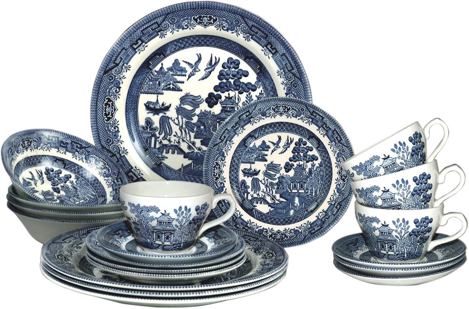 Churchill China Blue Willow Geschirrservice, 20-teilig Bild 1