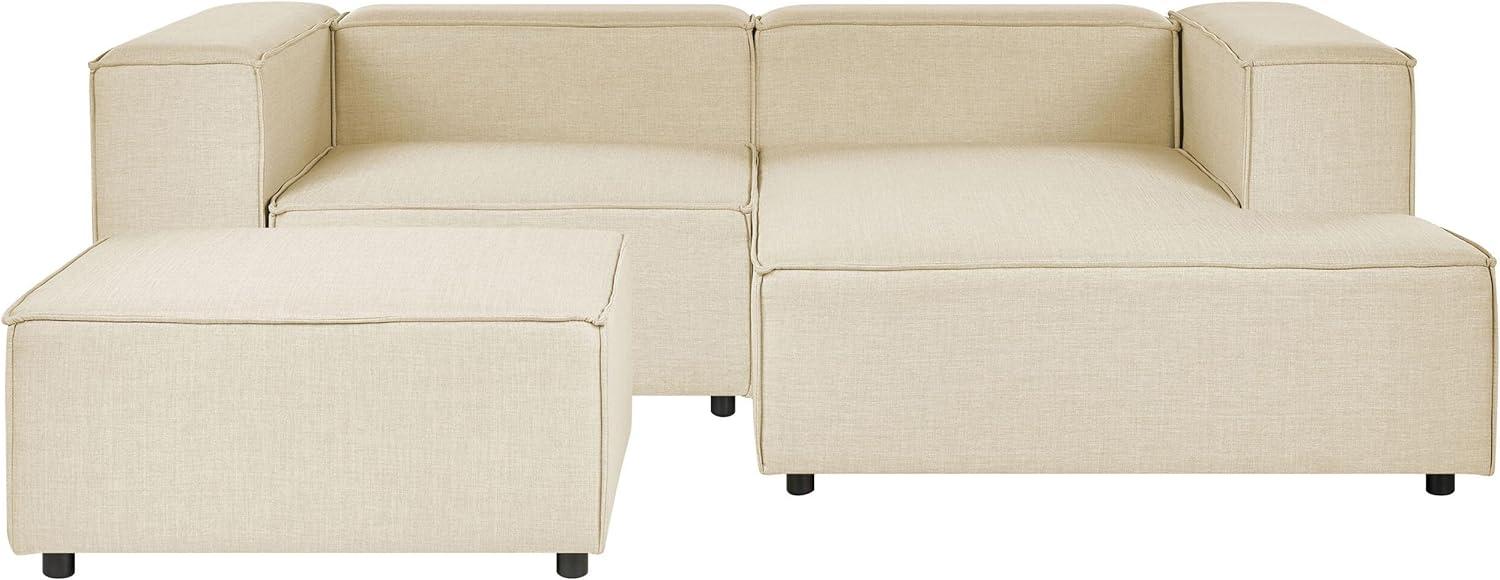 Ecksofa mit Ottomane APRICA Beige Linksseitig Bild 1