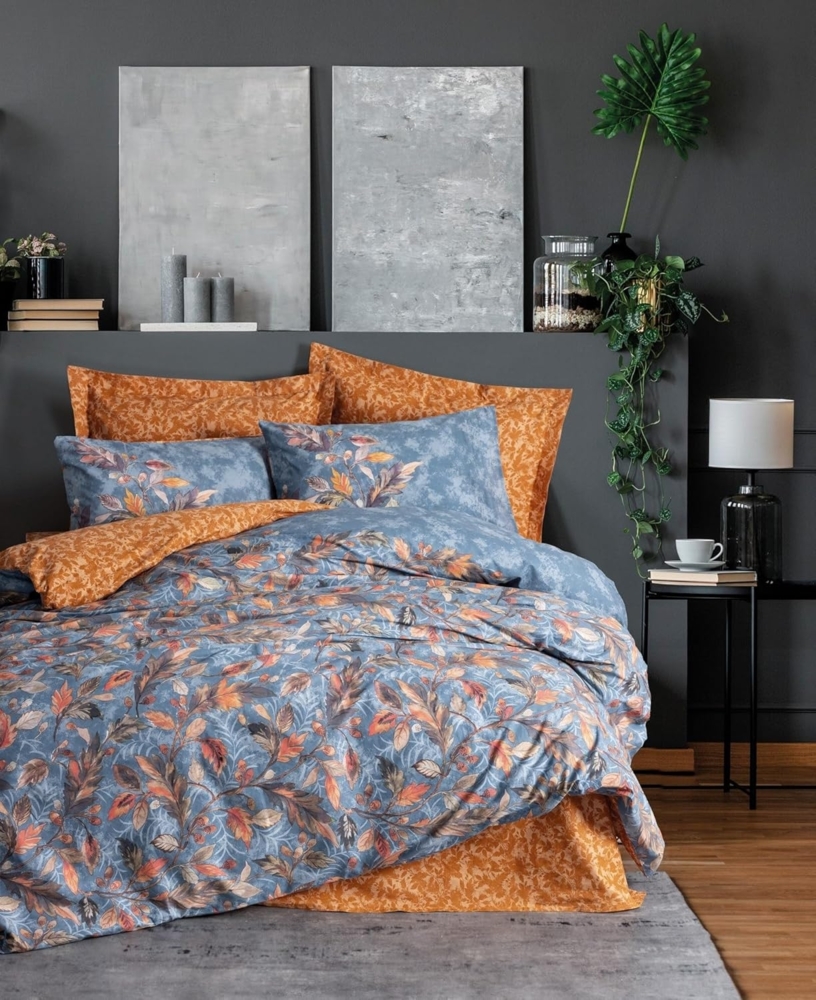 Ranforce Single XXL Bettbezug-Set (DE), 'Alekra', Senf Bild 1