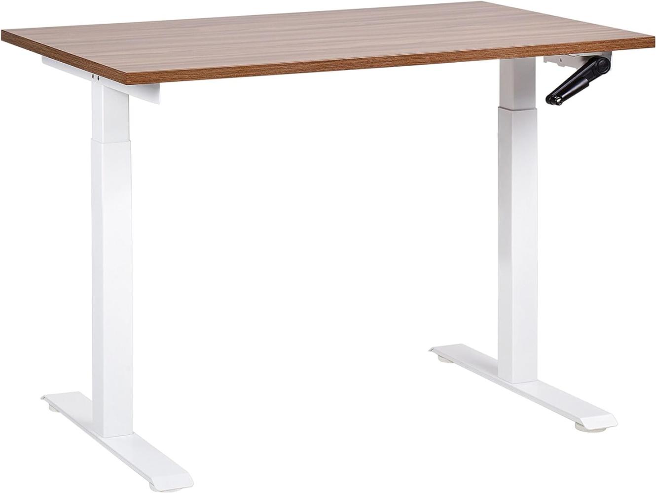 Höhenverstellbarer Schreibtisch Manuell 120 x 72 cm Dunkler Holzfarbton DESTINES Bild 1