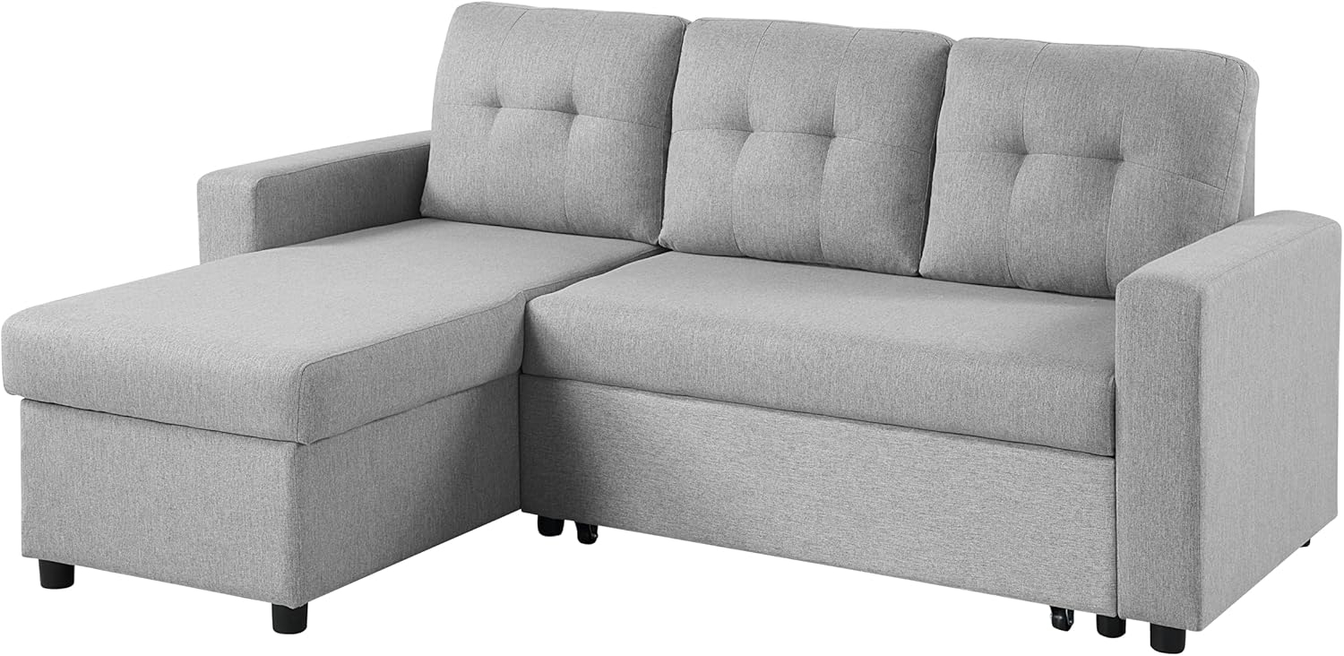 ATLANTIC home collection Ecksofa Gino L-Form, mit Schlaffunktion und Stauraum, Recamiere beidseitig montierbar Bild 1