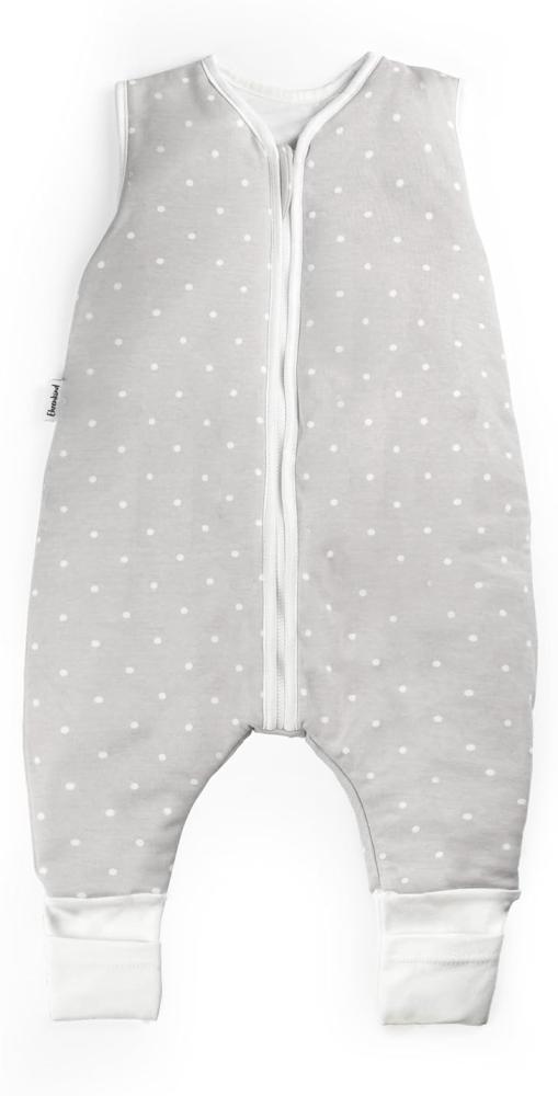 Ehrenkind® Babyschlafsack mit Beinen | Bio-Baumwolle | Ganzjahres Schlafsack Baby Gr. 80 Farbe Grau mit weißen Punkten Bild 1