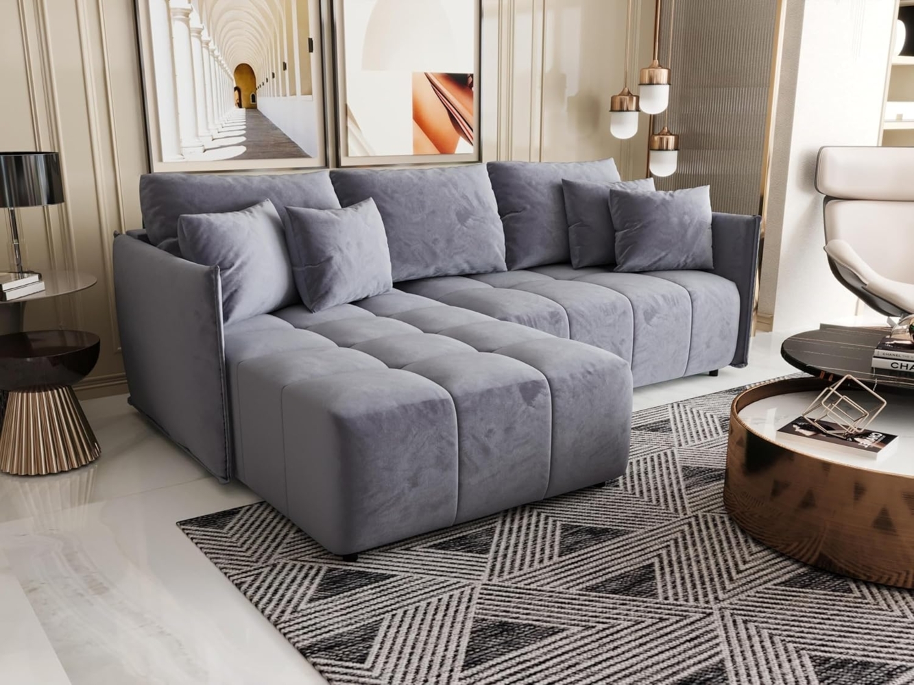 ALTDECOR Ecksofa LONLI, Couch mit Schlaffunktion, Wohnzimmer - Wohnlandschaft Bild 1