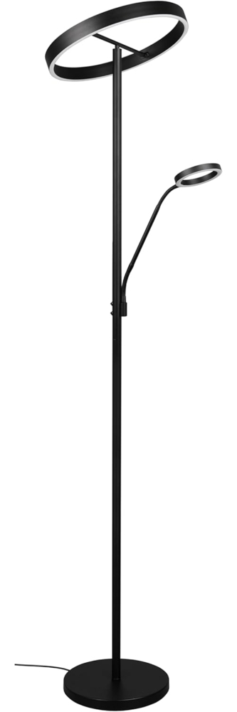 LED Stehlampe WILLIS mit Leselampe, dimmbar, 3Lichtfarben, Schwarz, 180cm groß Bild 1