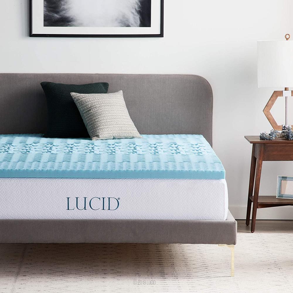 LUCID 5cm Matratzen-Topper mit Zonen und kühlendem Gel-Memory-Foam, 140 x 190 cm Bild 1